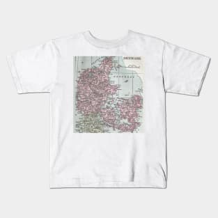 Denmark antiquarian map 1800s Kids T-Shirt